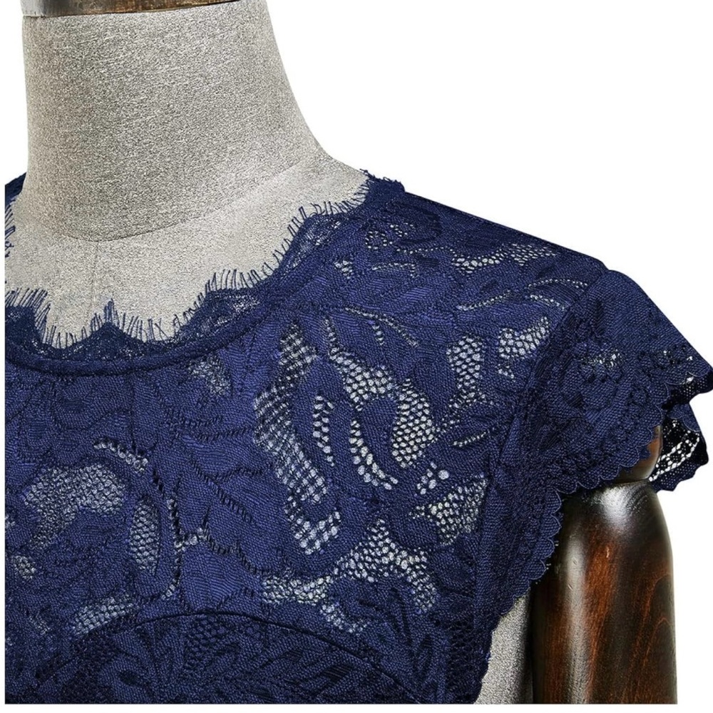 MISSMAY Royal Blue Lace and Satin Gown - Picture 3 of 3